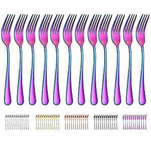 set of pink and purple forks on a white background. set of pink and purple forks on a white background stock illustration