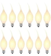 Hompavo Shatter-Resistant Candle Light Bulbs - 7W Silicone Dipped E12 Candelabra Base Bulbs with ...