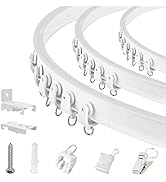 Ceiling Curtain Track Flexible Bendable Curtain Track Wall Mount Curved 10Ft Ceiling Track for Cu...