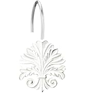 EleCharm Retro Baroque Shower Hooks & Rings Set of 12 - Rust Proof Metal Decorative Hangers for B...