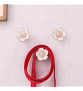 Indian Shelf 3 Flower Hooks with 1 Wood Planks, Decorative DIY Coat Rack Wall Mounted (Screw + Ad...