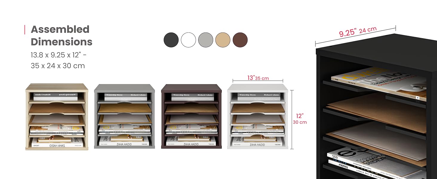 12 x 12 Paper Storage Organizer, Black