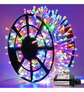 JMEXSUSS 163ft 500 LED Christmas Lights Outdoor, Waterproof Clear Wire Christmas String Lights, 8...
