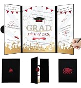 Togvu 2026 Graduation Signature Book, Creative Black Red Graduation Congrats Guest Book Alternati...