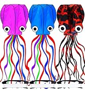 Octopus Kite 3 PACK Kites for Adults Easy To fly, 3D Beautiful Large Giant Kites with Kite String...