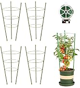 Kgozwon 4 Pack Tomato Cage Plant Support Cages for Garden, 18 inches Trellis for Climbing Plants,...