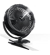 10000mAh Clip on Fan with Misting, Battery Operated Fan with Strong Clamp & Hook, 3 Timer and 2 S...
