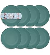 Homienly Dinner Plates Set of 8 Alternative for Plastic Plates Microwave and Dishwasher Safe Whea...