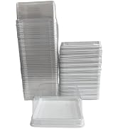 Hewnda Cake Box - 50 sets 4 Inch X 2-1/8 Inch Clear Plastic Mini Cake Box - Feast Cupcake Box - M...
