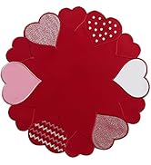 OWENIE Valentine's Day Placemats Set of 4, Embroidered Red Placemat for Kitchen Dining Table, 15 ...