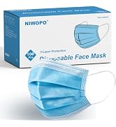 NIWOPO Disposable Face Masks, 100PCS 3 Ply Protection Mask