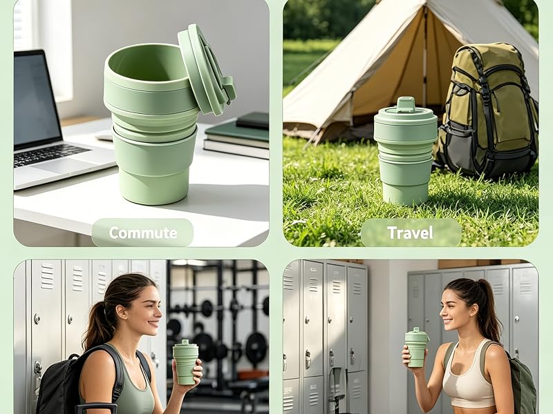 foldable silicone cup suitable for commute, travel, gym and outdoor daily hydration on all occasions