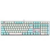 GAMDIAS Zeus White and Stylich Gaming Mechanical Keyboard with Blue Switch, for Work and Office U...