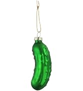 Green Christmas Pickle Tree Ornament, Pickle Glass Blown Ornaments, Xmas Décor Hanging Ornaments,...