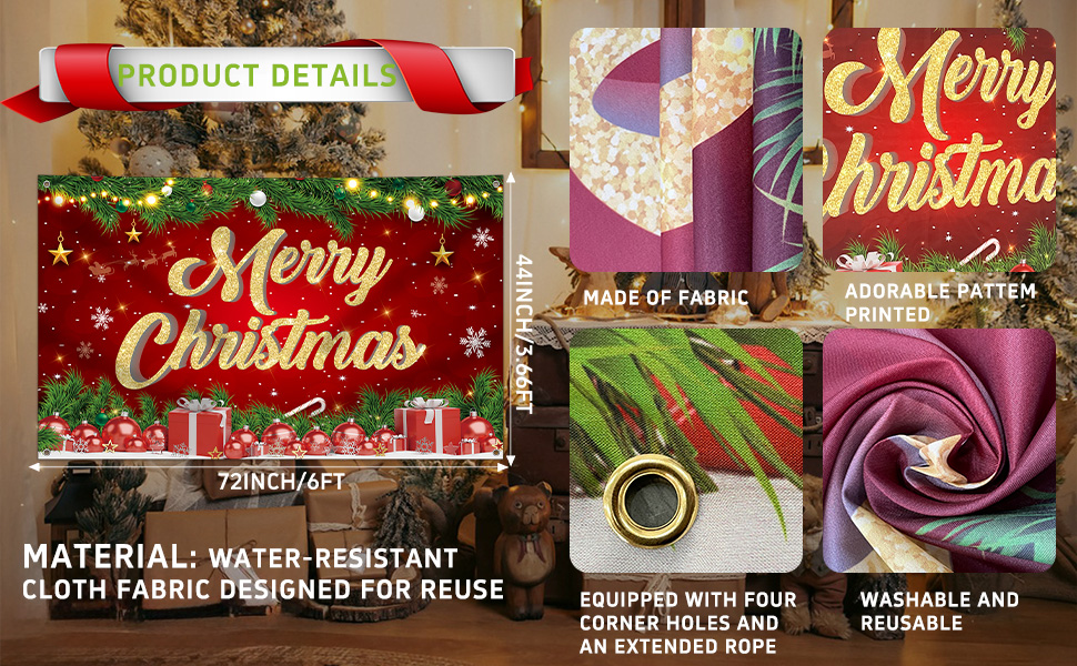 72x44 Inch Christmas Backdrop