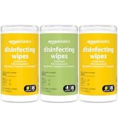 Basics Disinfecting Wipes, Lemon & Fresh Scent, Sanitizes/Cleans/Disinfects/Deodorizes, 25...