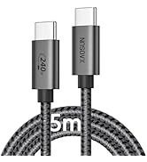 XAOSUN USB C to USB C Cable 16 FT 240W, 5M USB C Charger Cable PD3.1 48V 5A, Braided Fast Chargin...