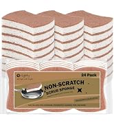 Orighty Non-Scratch Scrub Sponge, 24-Pack, Cellulose Kitchen Scrubber Sponges, Ideal for Kitchen ...