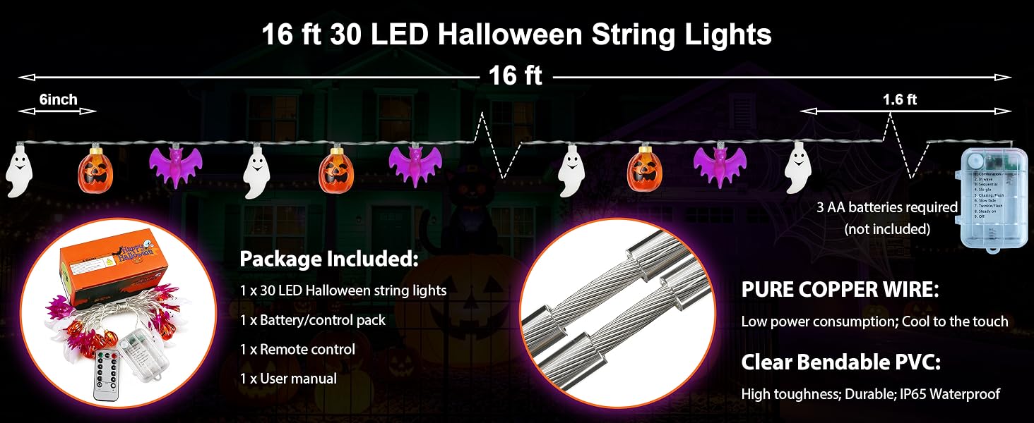 battery powered halloween string lights