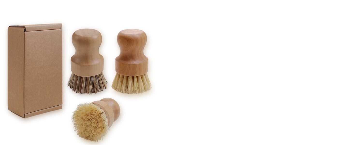 rubberwood handle, food-grade sisal, coconut fiber scrubbing, hanging storage