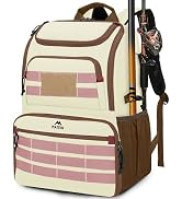 MATEIN Fishing Backpack Tackle Box, Water Resistant Tackle Backpack with Cooler & Rod Holders, Fi...