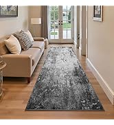 2.6x8 Black Rug Runners for Hallways Kitchen Runner Rug Non Slip Washable Black Long Runner Rugs ...