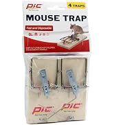 PIC Wood Mouse Traps, 4 Count