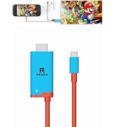 RREAKA Switch 2 Dock HDMI Cable, 2 in 1 Switch TV Adapter with 4K 60Hz HDMI,100W PD, Portable Tra...