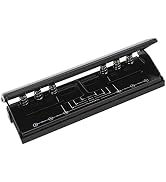 All Metal Adjustable 6-Hole Paper Puncher, A5 A6 A7 6 Ring Punch with Positioning Mark, 6 Sheet C...