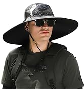6 inch Wide Brim Sun Hat for Men Women UV Protection Ventilated Outdoor Bucket Fishing Hats Packa...