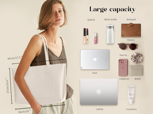 Faux Leather Tote White