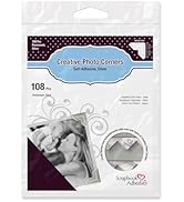 SCRAPBOOK ADHESIVES BY 3L Self-Adhesive Creative Paper Photo Corners, Silver, 108-Pack
