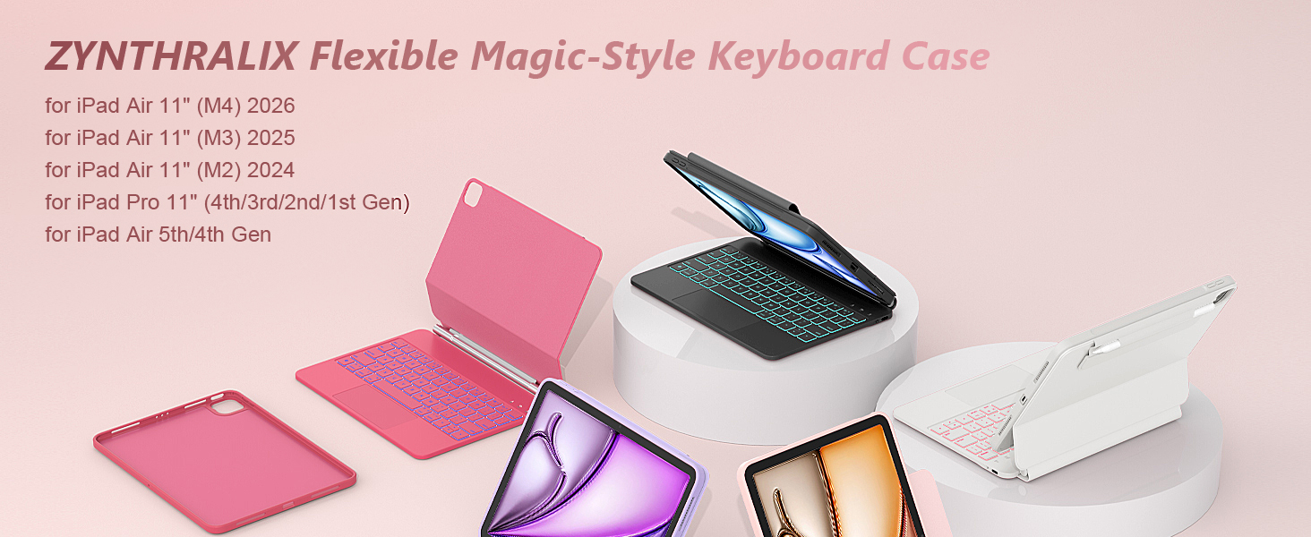 for iPad Air 11-inch Case with Keyboard (M3/M2, 2025/2024)