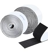 ZOMPAGO Heavy Duty Nylon Adhesive Hook and Loop Tape - 2 Rolls Pack,Double Sided Sticky Back Tape...