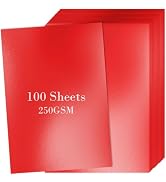 100 Sheets Metallic Red Cardstock Paper Bulk, Red Paper Foil Board 8.5" x 11", Mirror Finish Surf...