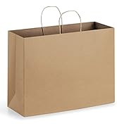 Eupako 16x6x12 Paper Bags, Brown Large Paper Bags with Handles Bulk, Kraft Grocery Bags, Paper Sh...