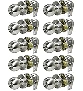 SUNTAI Privacy Door Knobs Keyless Interior Locks for Bedroom or Bathroom- Ball, Satin Nickel Inte...