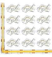RGBZONE 12Pcs 2Pin L-Shaped COB LED Connectors 8mm Strip to Strip Solderless Corner Connector for...