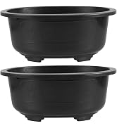 Hemoton 2pcs Large Oval Flower Pots Drainage for Indoor and Outdoor Gardening Modern Bonsai for H...