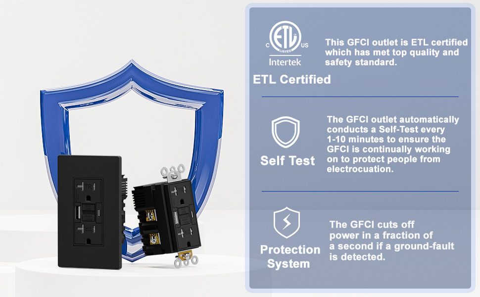 GFCI UL LISTED, SELF TEST