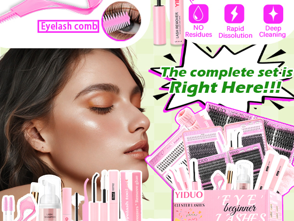 YIDUO Lashes Clusters Kit 1846Pcs Bulk Packs Volume False Eyelash Extensions