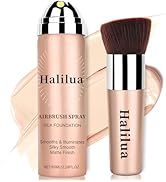Airbrush Foundation Spray with Brush - Full Coverage Magic Minerals Airbrush Foundation for Smoot...