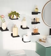SRIWATANA Small Floating Shelves Wall Mounted, 4 Inch Wood Shelf for Decoration and Storage Set o...