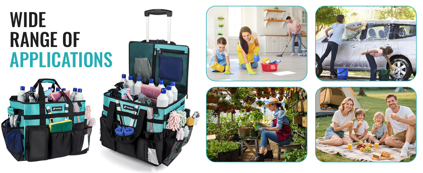 rolling cleaning caddy bag