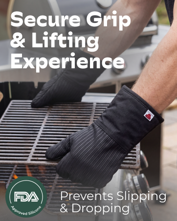 Our mitts have FDA approved silicone to prevent slipping and dropping
