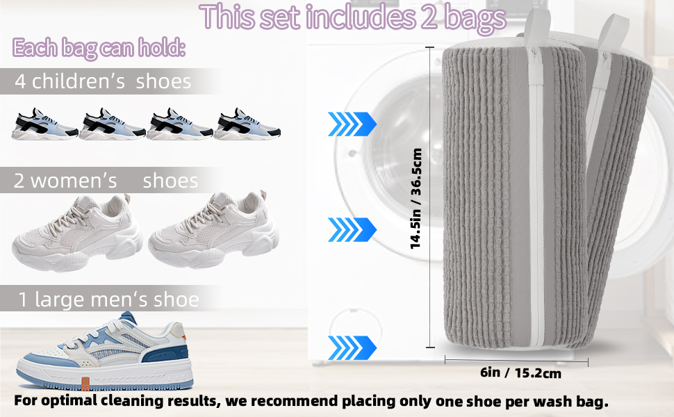 Shoes Cleaning Bags 360° Deep Clean for All Shoes Types With Invisible Zipper