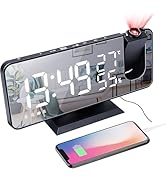 Mightree Projection Alarm Clock for Bedroom, Digital Alarm Clock with USB Charger, 7.4