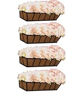 MHMYDZ 4 Pack 24'' Window Box Deck Railing Planter Boxes with Coco Liner Hanging Flower Planter f...