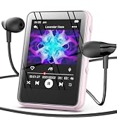 PulsePlay 32GB MP3 Player with Bluetooth 5.3, Sakura Pink 2.4" Full Touch Screen Music Player wit...