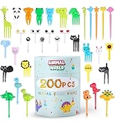 DOUDOULE 200PCS Food Picks for Kids with Storage Box